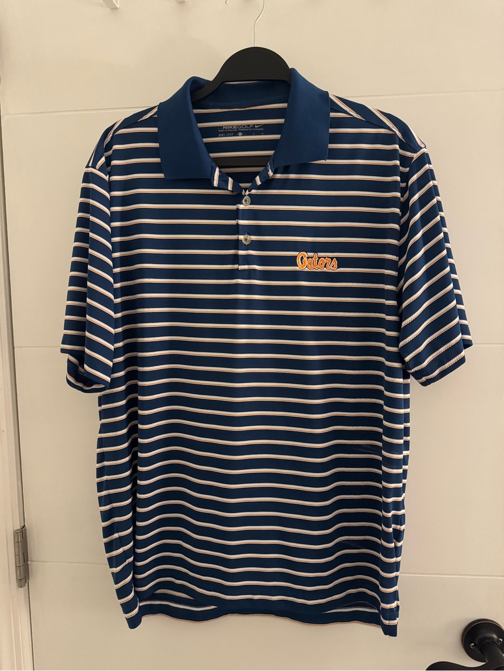 Nike University of Florida Gators Striped Polo Shirt - Navy/White